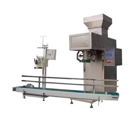 Semi Automatic Fertilizer Bagger With Conveyor Bag Screwing Machine