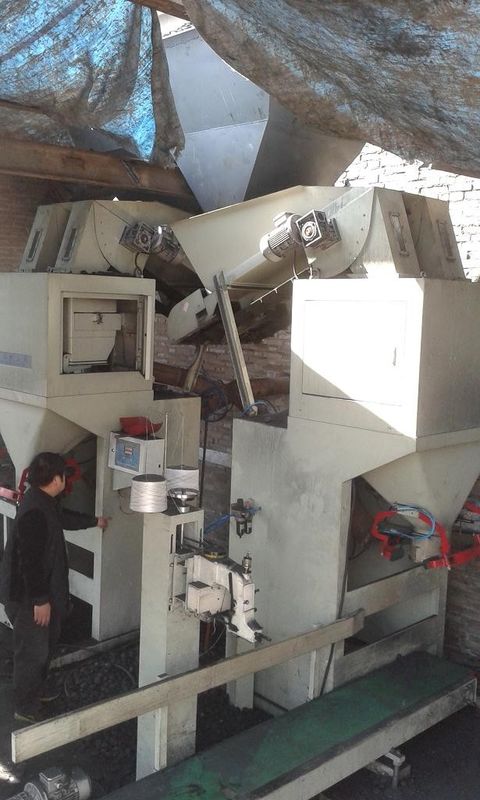 High Speed Briquette / Coal Bagging Machine With Auto Belt Conveyor